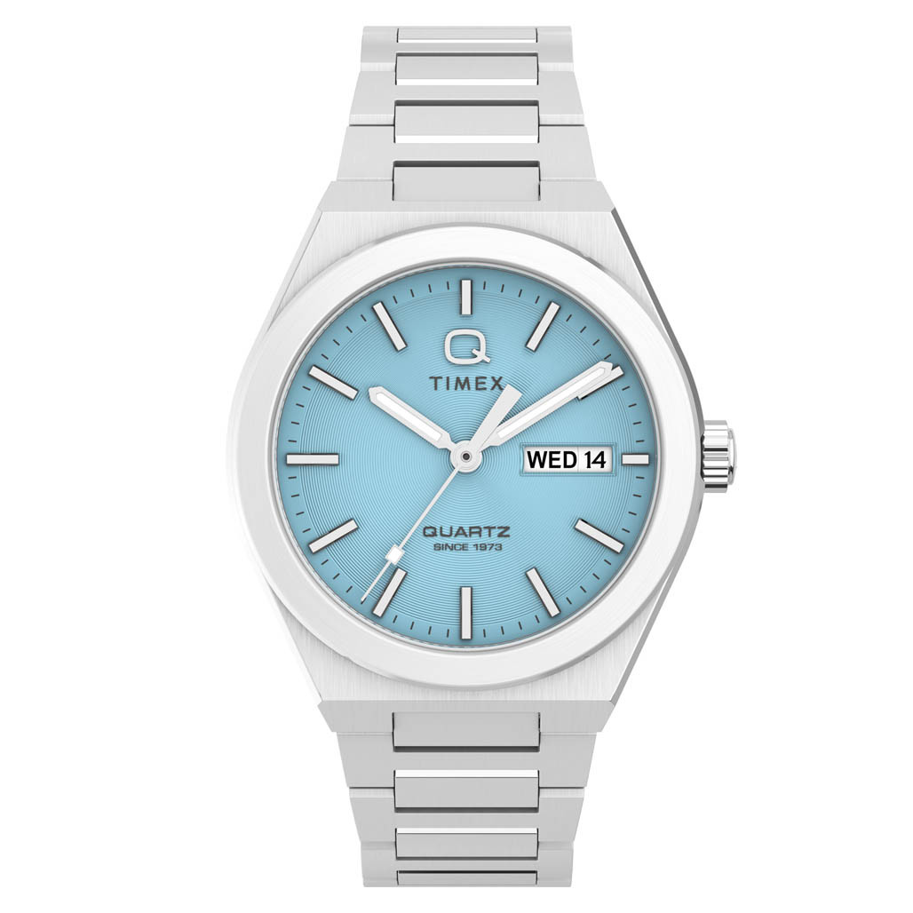 Timex® Q Continental Day and Date 39mm Stainless Steel Bracelet