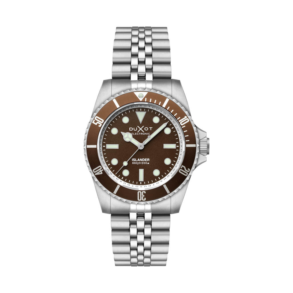 Duxot x Islander Atlantica Electronic Dive Watch with Brown Dial