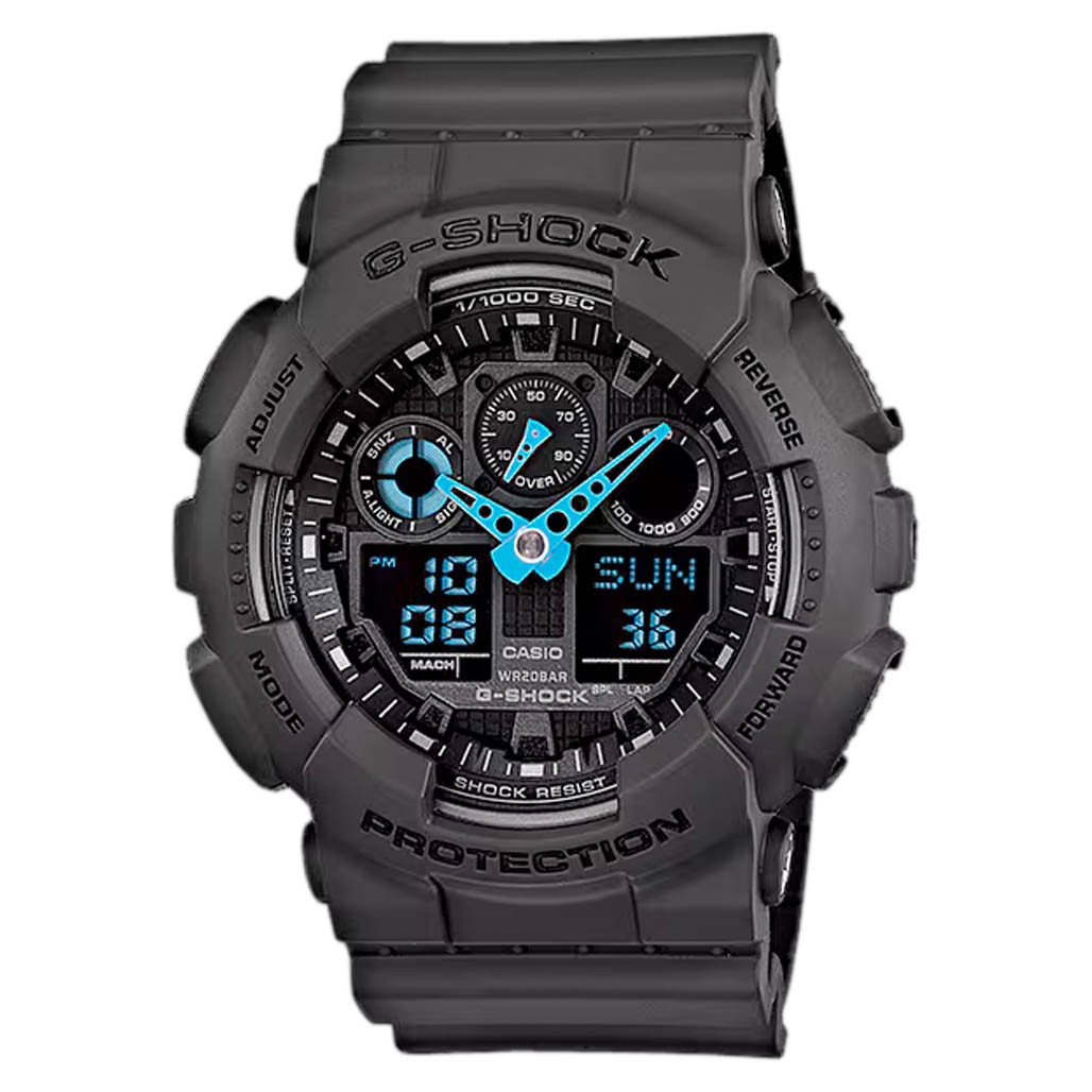 G-SHOCK GA-100 ブラック/ブルー GA100CB-1A | Analog-Digital Black Men's Watch G-SHOCK | CASIO