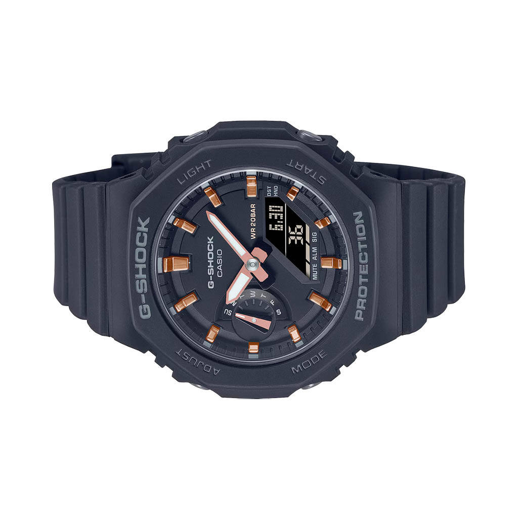 Casio G-Shock Women in Black and Rose Gold #GMAS2100-1A