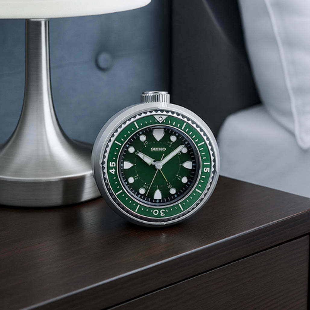 RAIRA 掛時計 WC-01-M グリーン Seiko Mai Modern Rotating Bezel Alarm Clock in Green #QHE207ALH