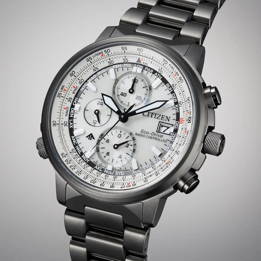 Citzen Eco-Drive Promaster Navihawk A-T Silver Dial Watch #AT8304-57A