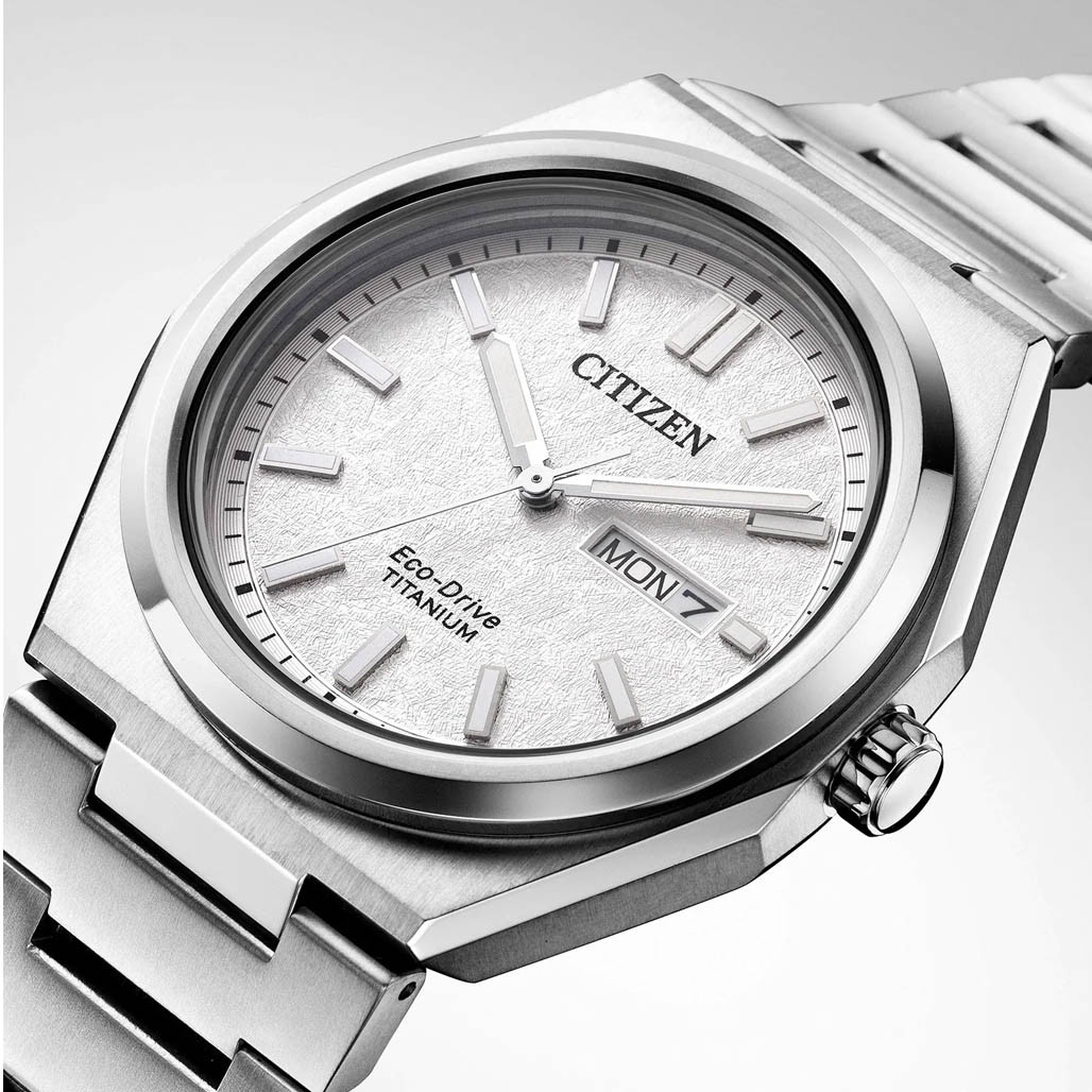 Citizen Eco-Drive Titanium Zenshin Watch with White Dial #AW0130-85A