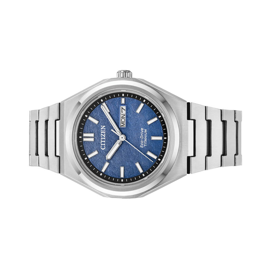 Citizen Eco-Drive Titanium Zenshin Watch with Blue Dial #AW0130-85L