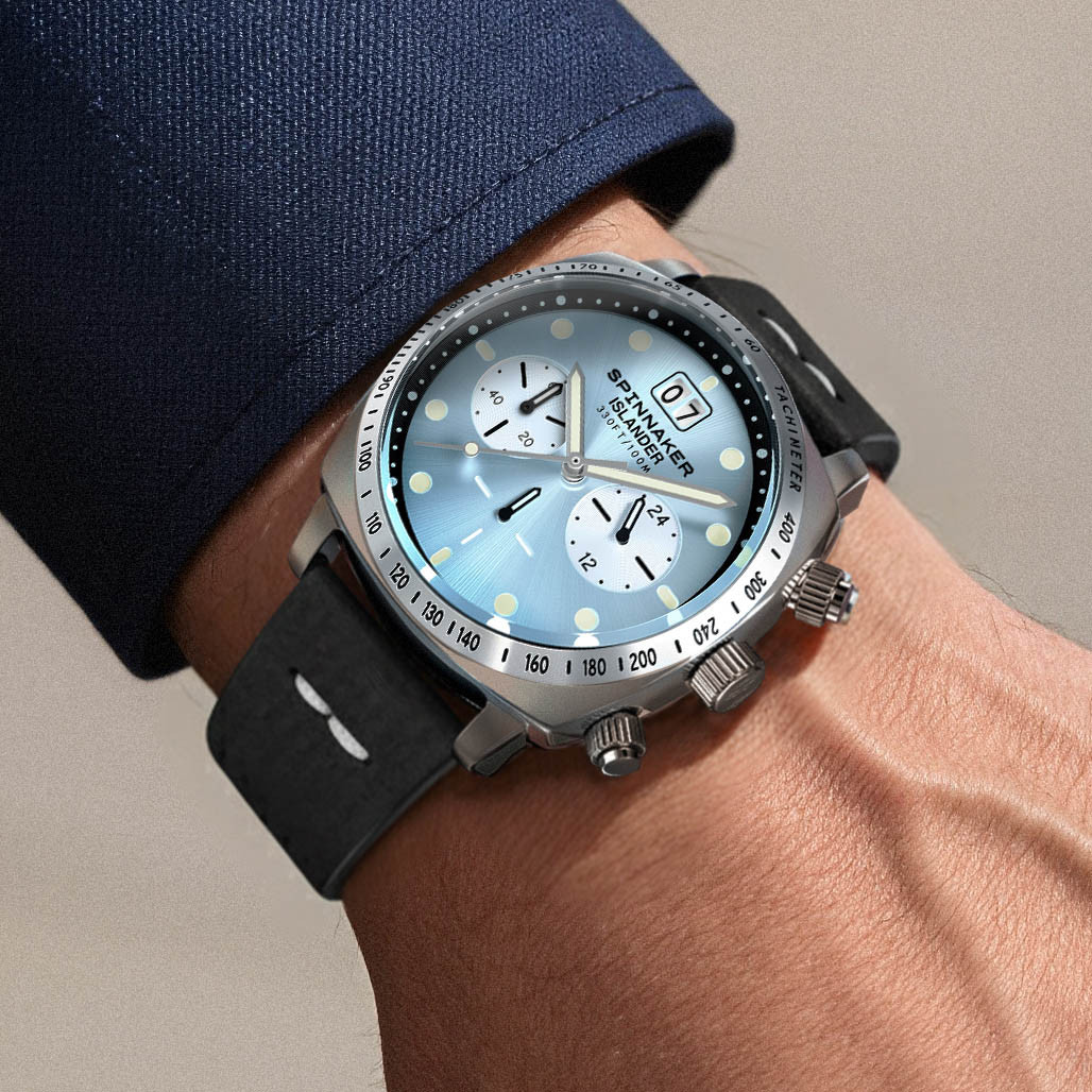 Spinnaker x Islander LE Hull Chronograph with Ice Blue Dial #SP