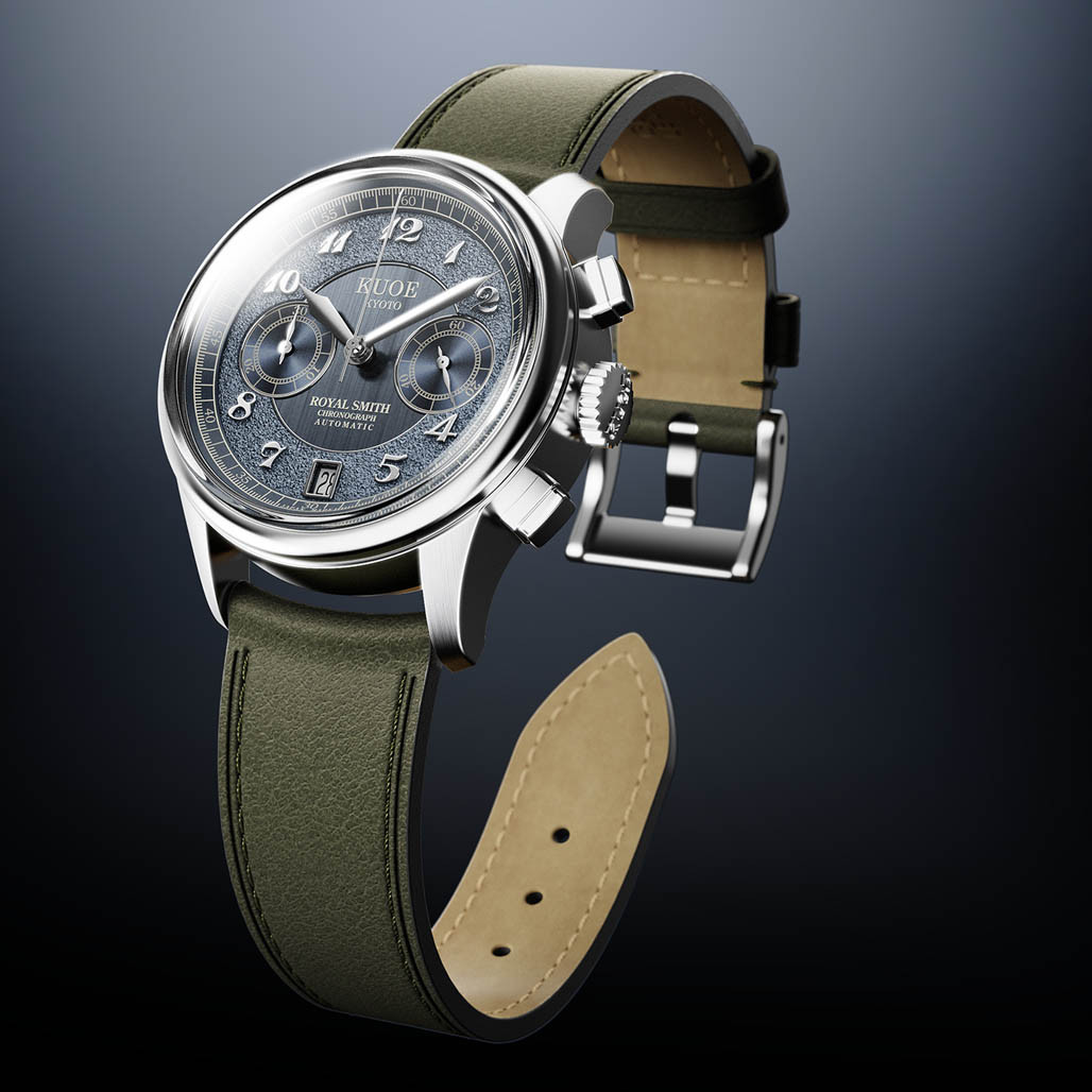 ルルーシュ phr-990.1240 KUOE ROYAL SMITH 90-012 Automatic Chronograph with Navy Dial