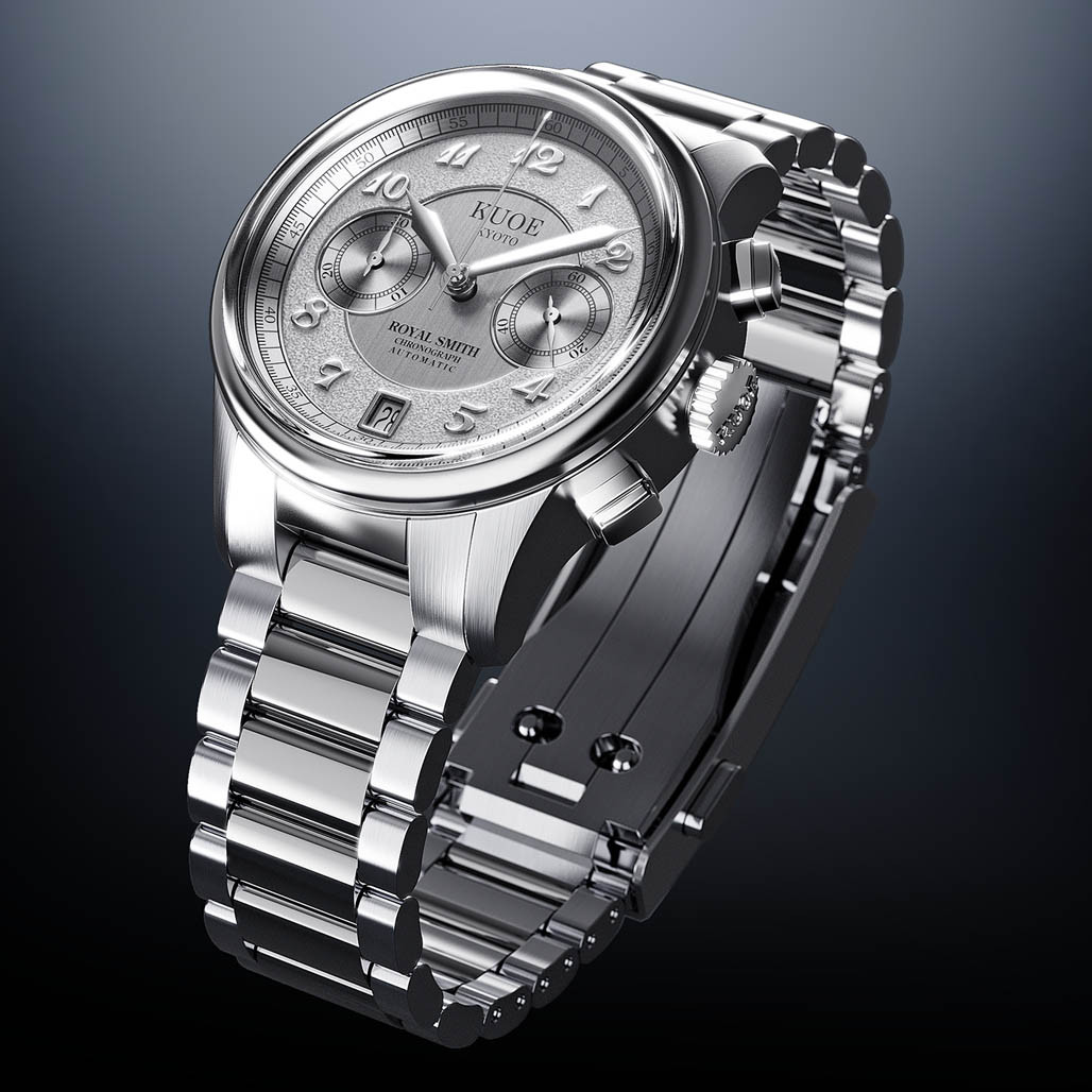 KUOE ROYAL SMITH 90-012 Automatic Chronograph with Silver Dial