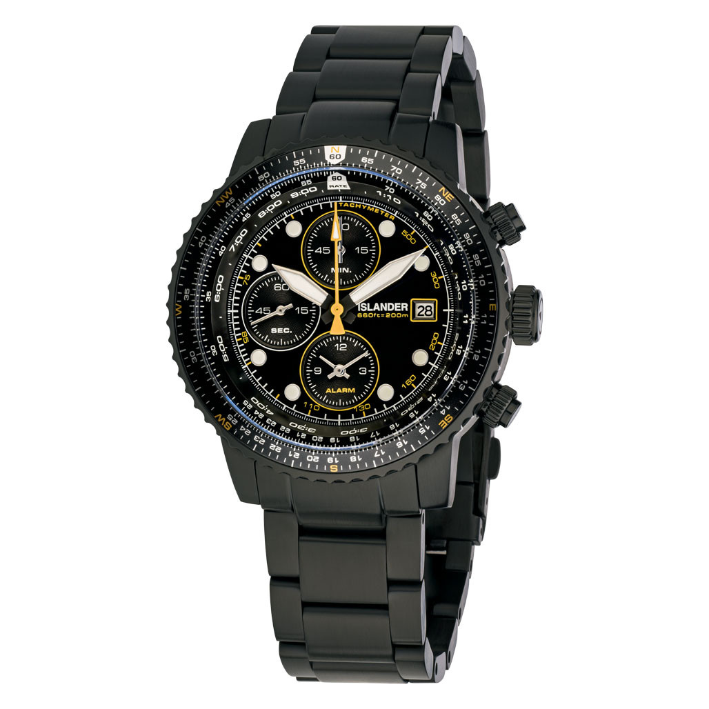 【CPC-L30】wani Islander Calverton Flight Chronograph Alarm Watch in IP Black #ISL-326
