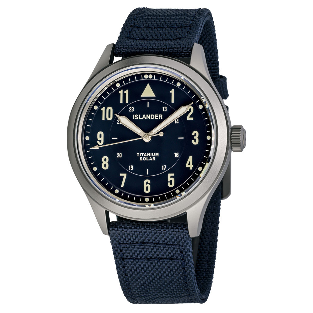Islander Babylon HV1000 Titanium Solar Field Watch with Blue Dial