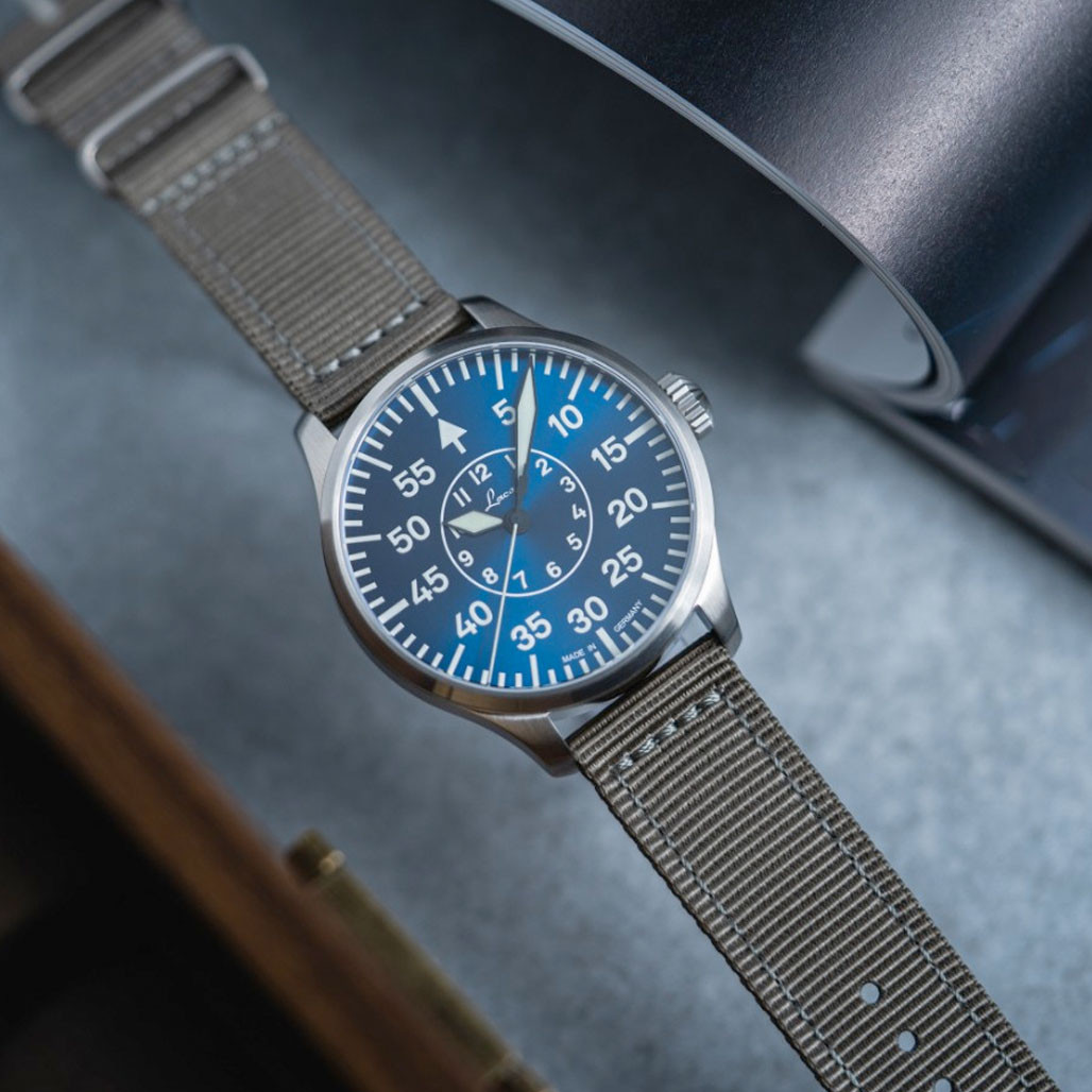 Laco 39mm Aachen Blaue Stunde Automatic Pilot Watch #862103.2