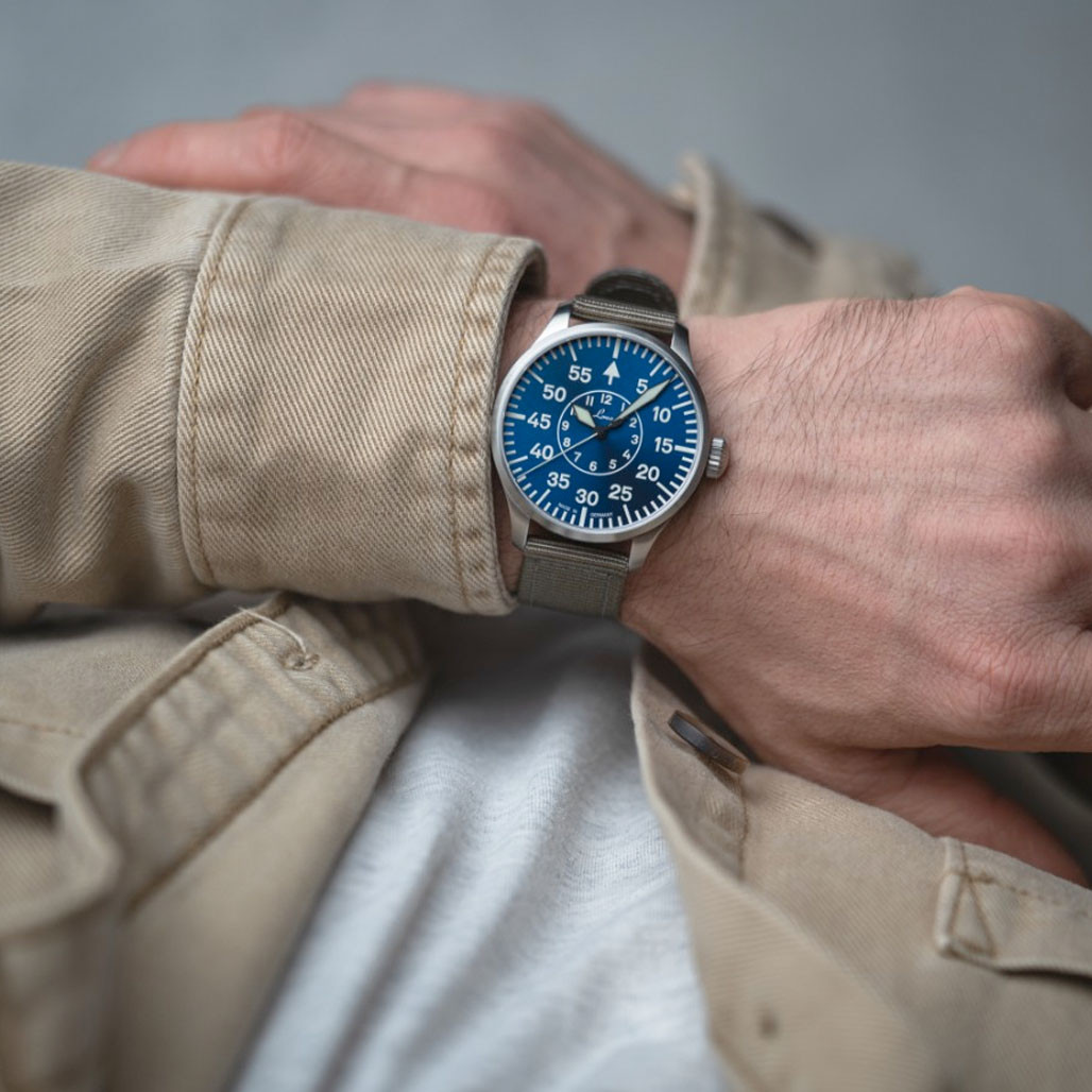 Laco 39mm Aachen Blaue Stunde Automatic Pilot Watch #862103.2