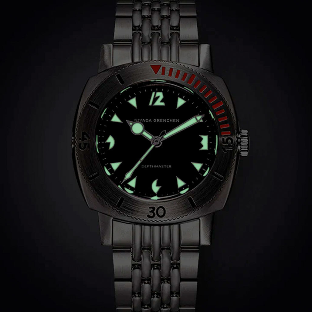 Nivada Grenchen 39mm Pacman Depthmaster Watch #14105A01