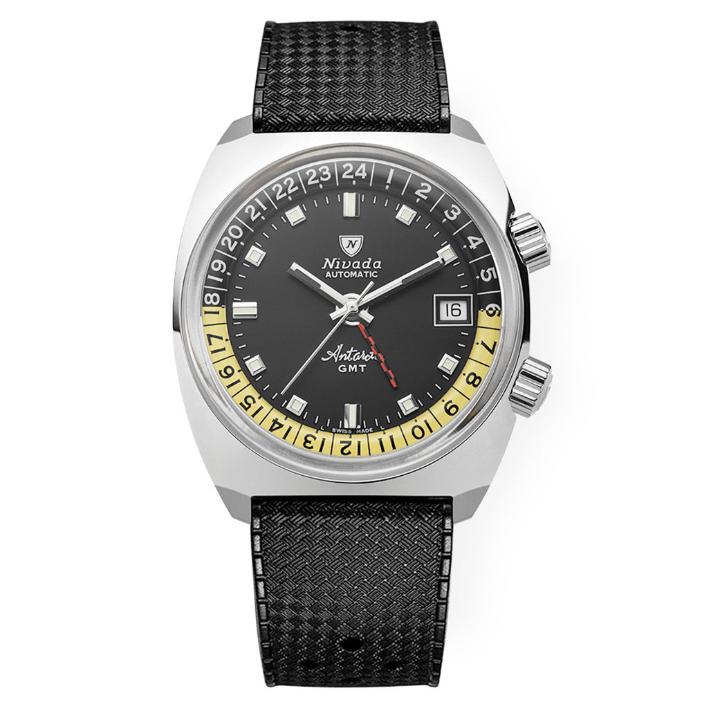 Nivada Grenchen Antarctic Black Dial GMT Watch #32043A01