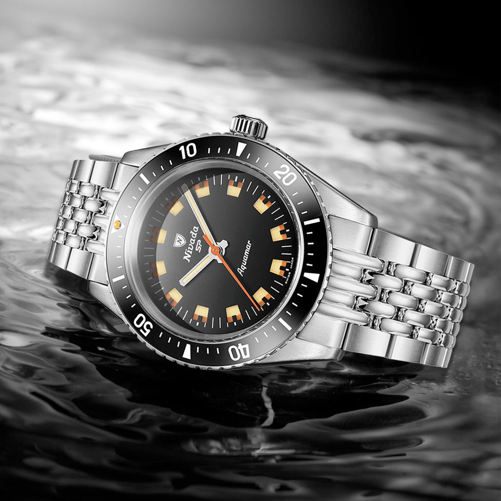 Nivada Grenchen Aquamar Black Dial Watch #32068A04