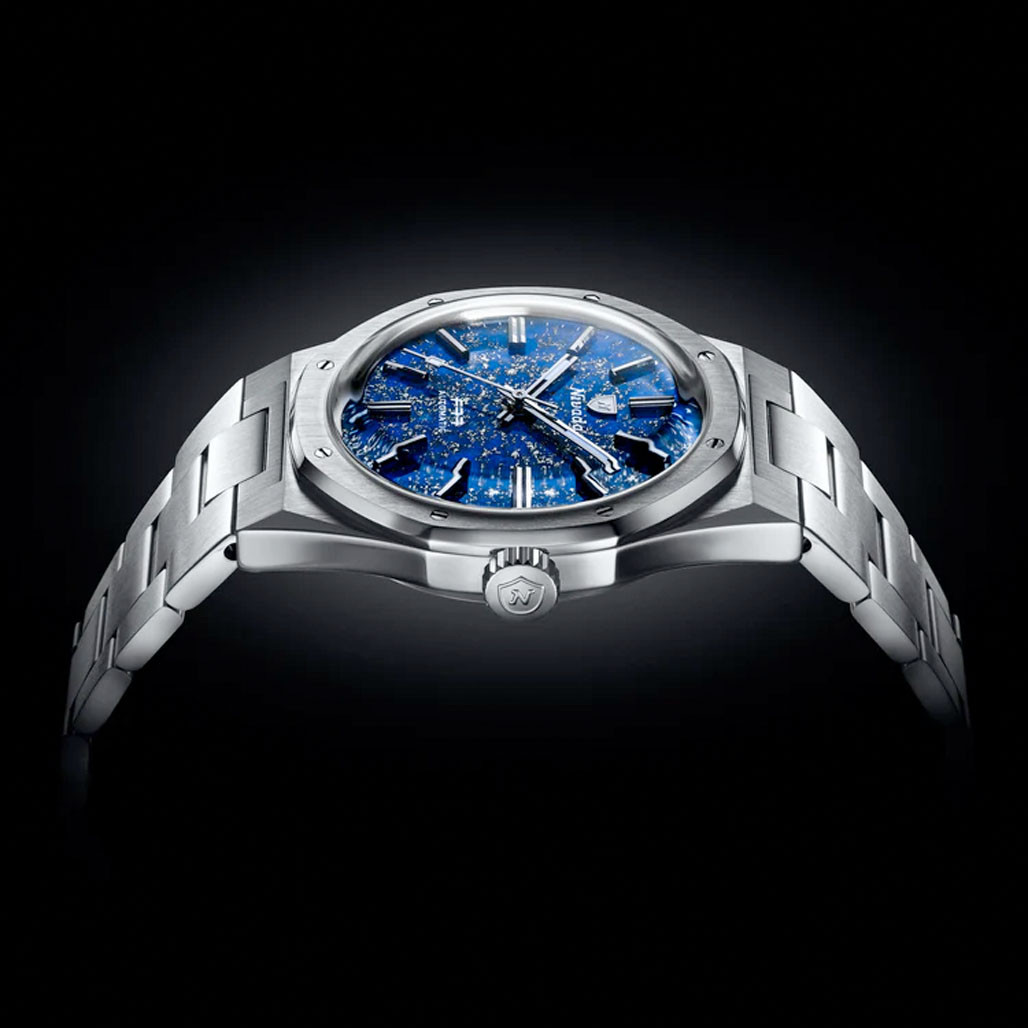 Nivada Grenchen 37mm F77 Watch with Lapis Lazuli Dial #68009A77