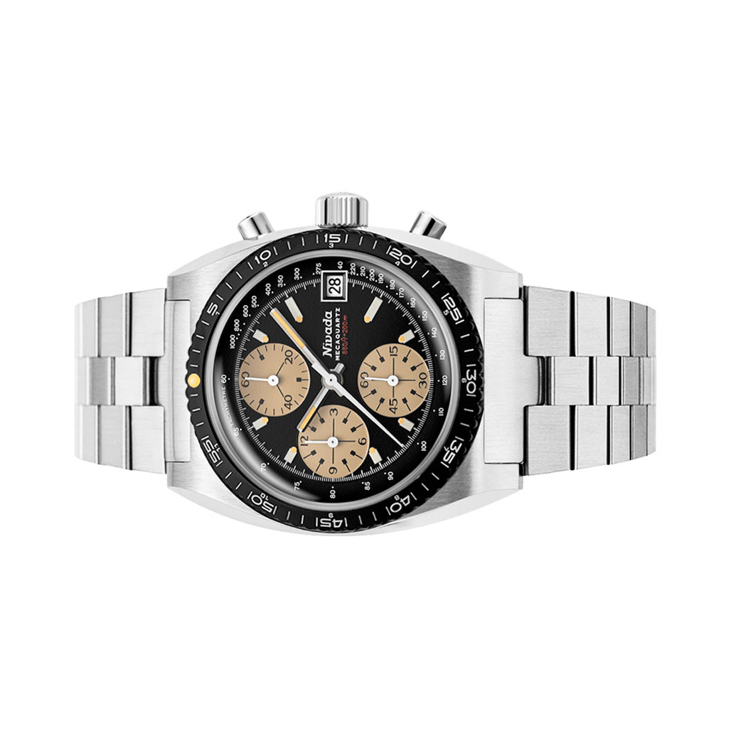 Nivada Grenchen Chronosport Mecaquartz Watch with Black Dial #77001Q45
