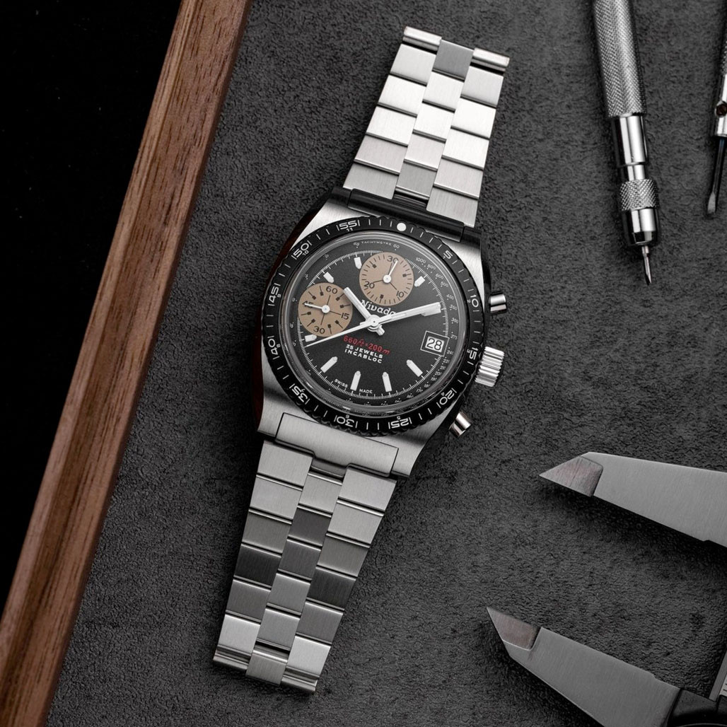 Nivada Grenchen Autochron Watch with Black Dial #77002A45