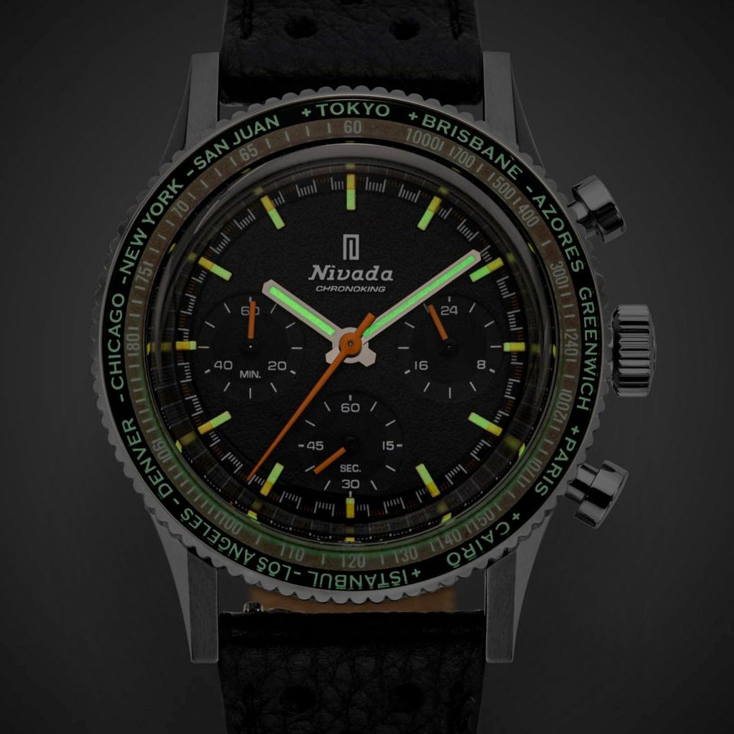Nivada Grenchen Chronoking Mecaquartz with Interchangeable Bezel