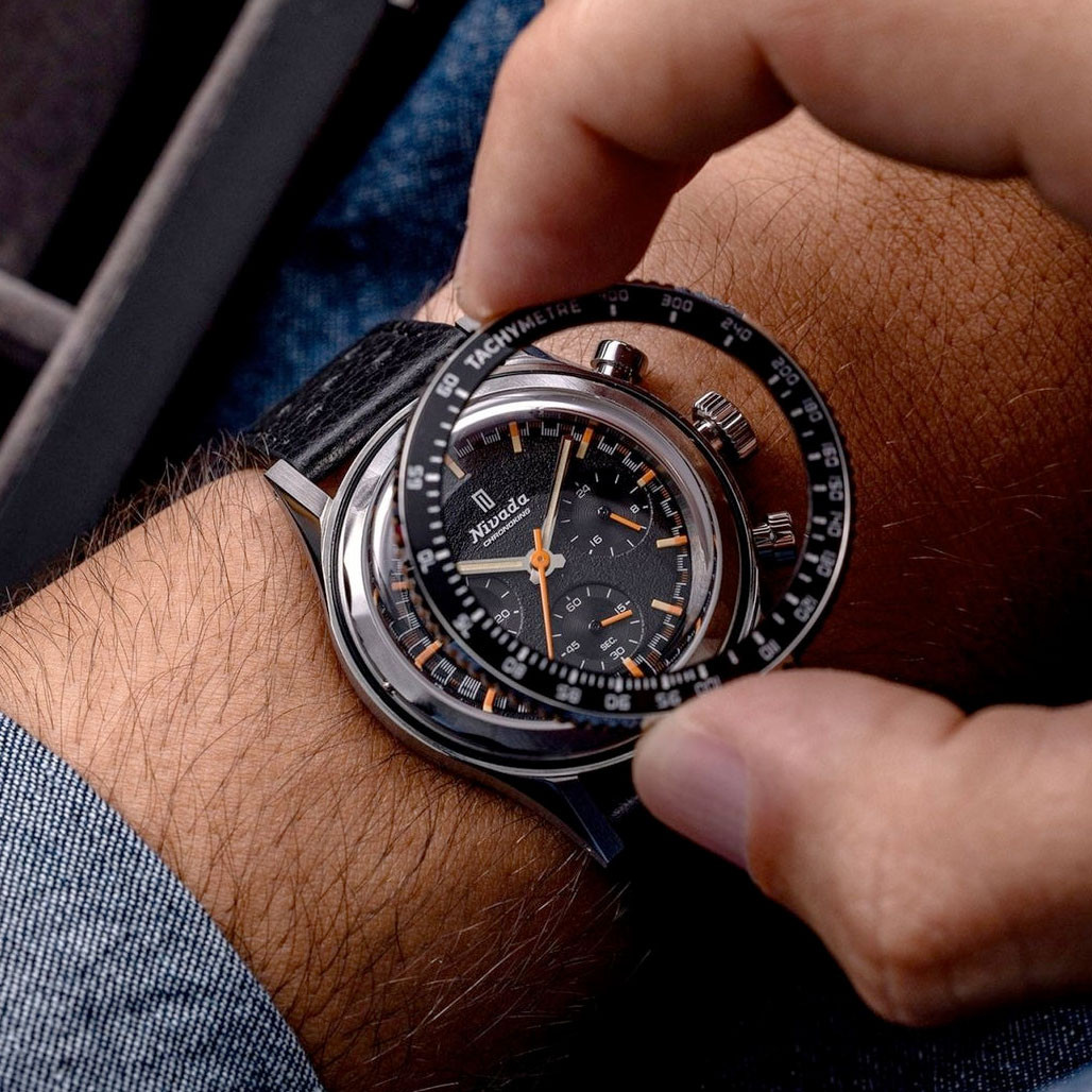 Nivada Grenchen Chronoking Mecaquartz with Interchangeable Bezel