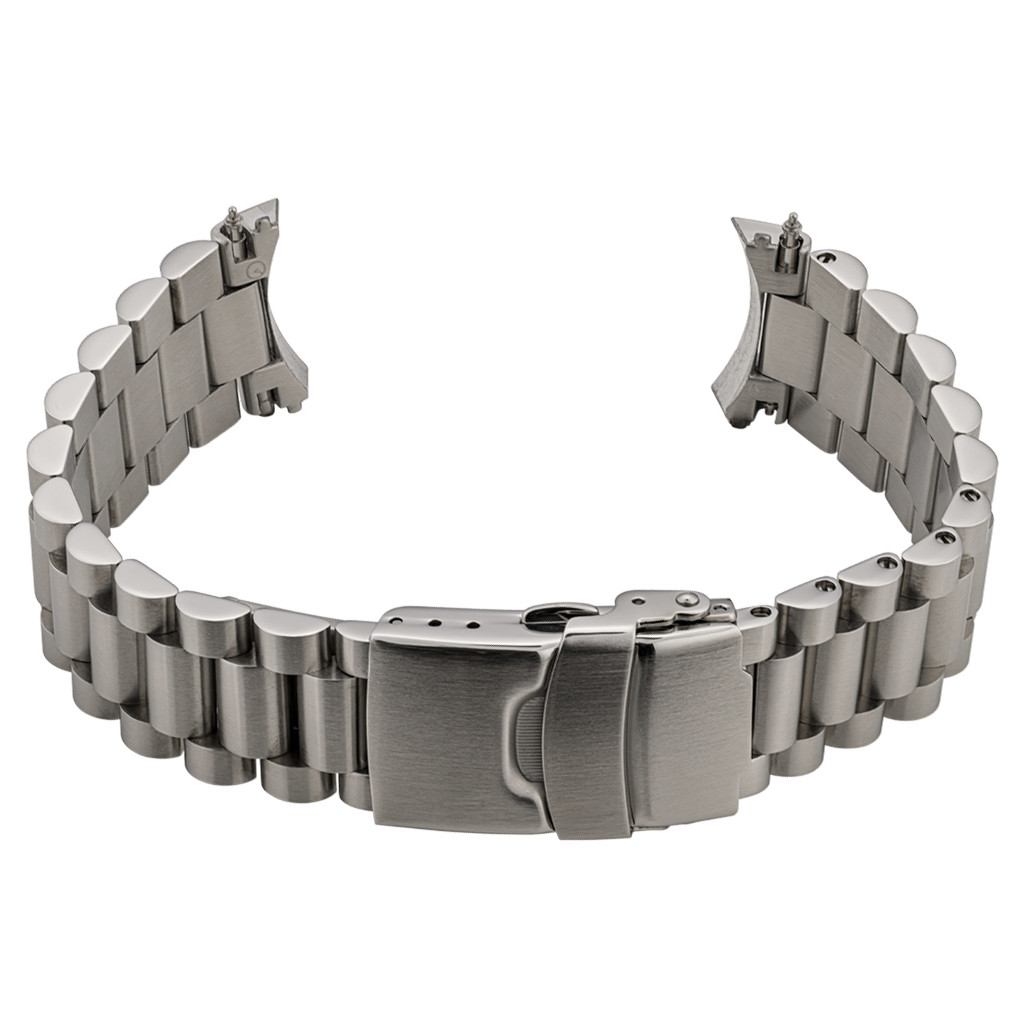 【Atkin Bros】 ジャグ【シルバープレート】 Islander 18mm Brushed Solid-Link Bracelet for Seiko SNKL23 Watch