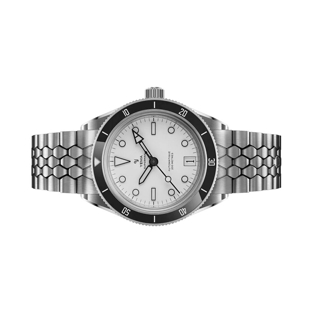 Yema Superman Dato CMM.10 with White Dial on Bracelet #YEMA-07