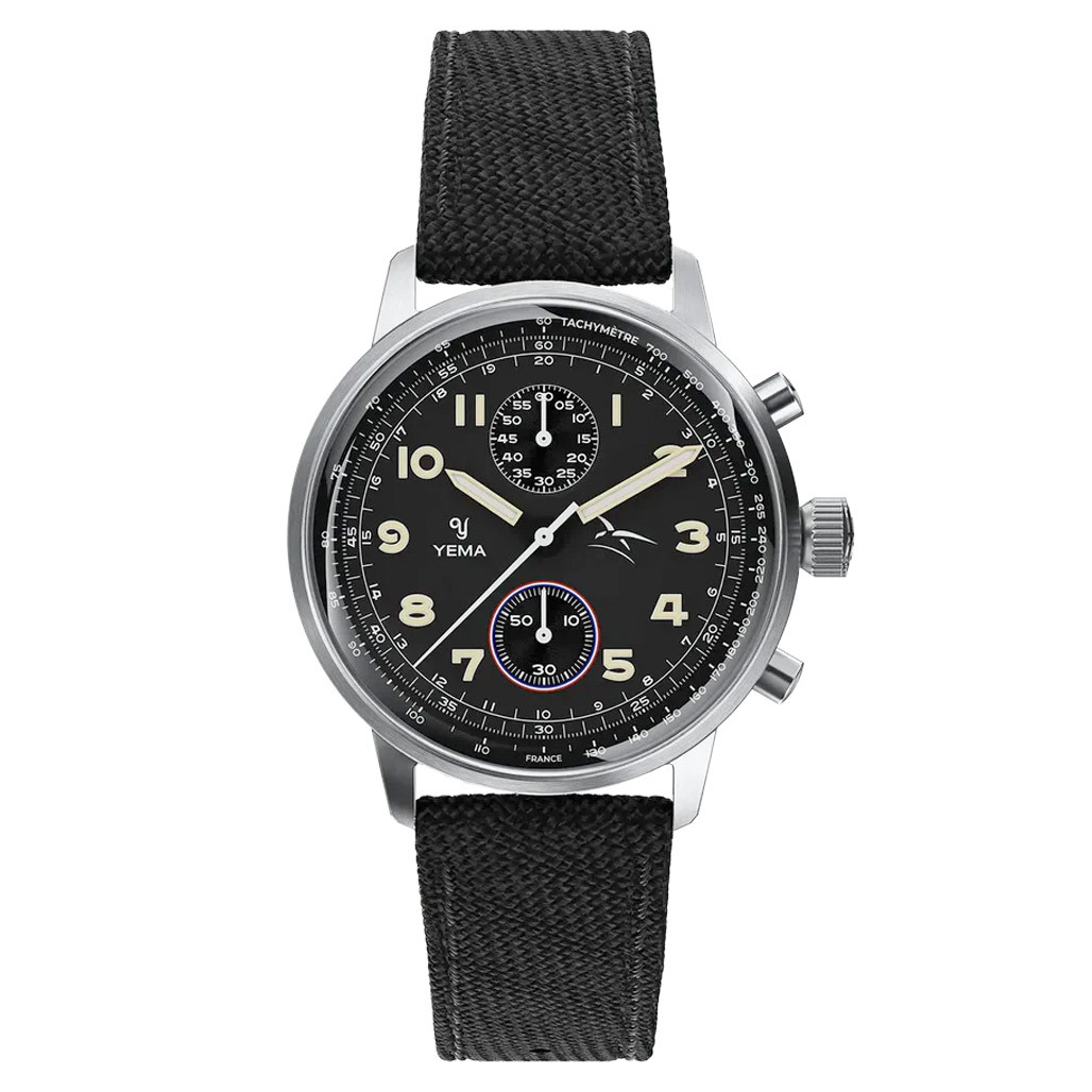 時計 yama Yema Flygraf Bi-Compax French Air Force Meca-Quartz Chronograph