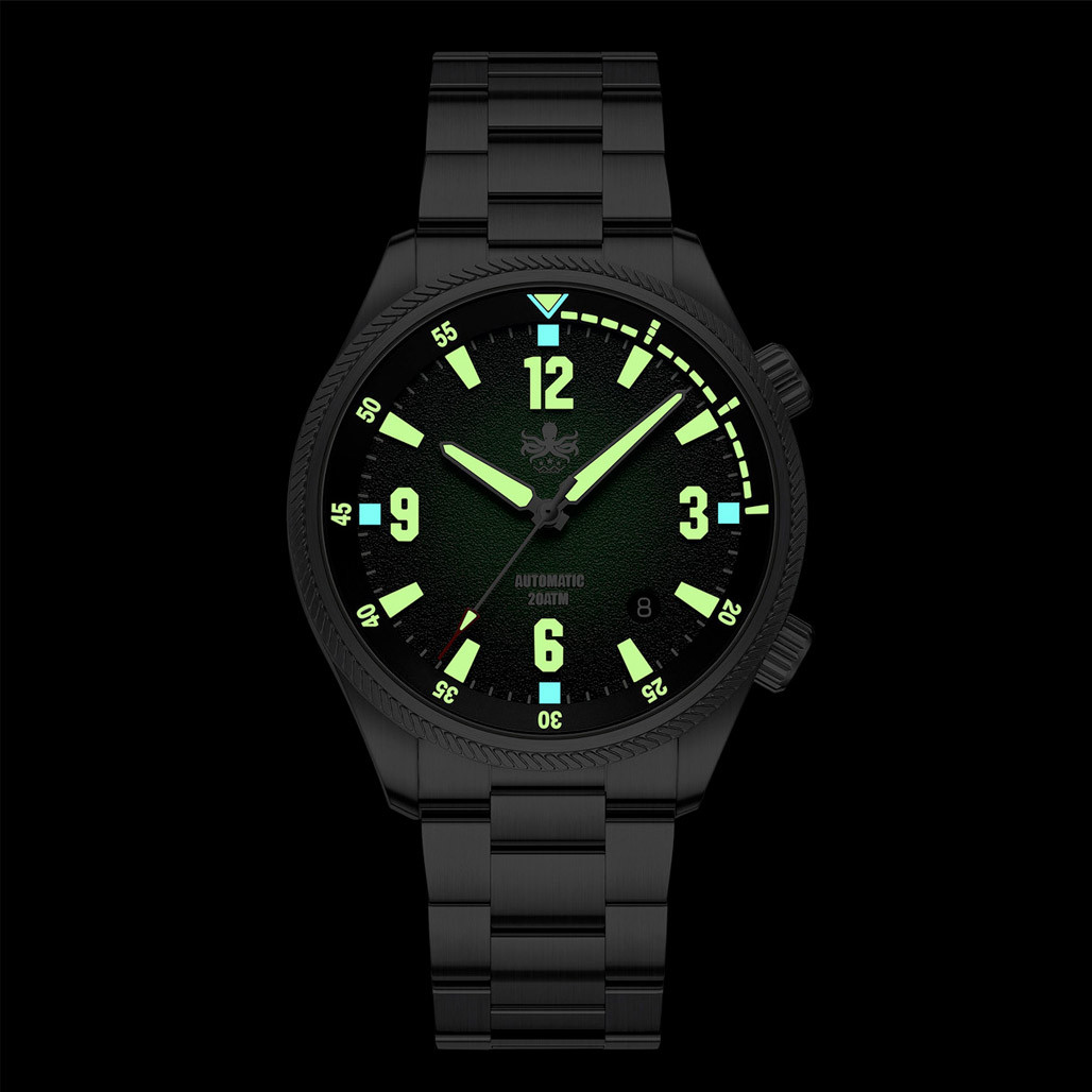 bizarre アクアフォルティス PHOIBOS Storm Corsair 200M Automatic Diver Watch PY063A Green