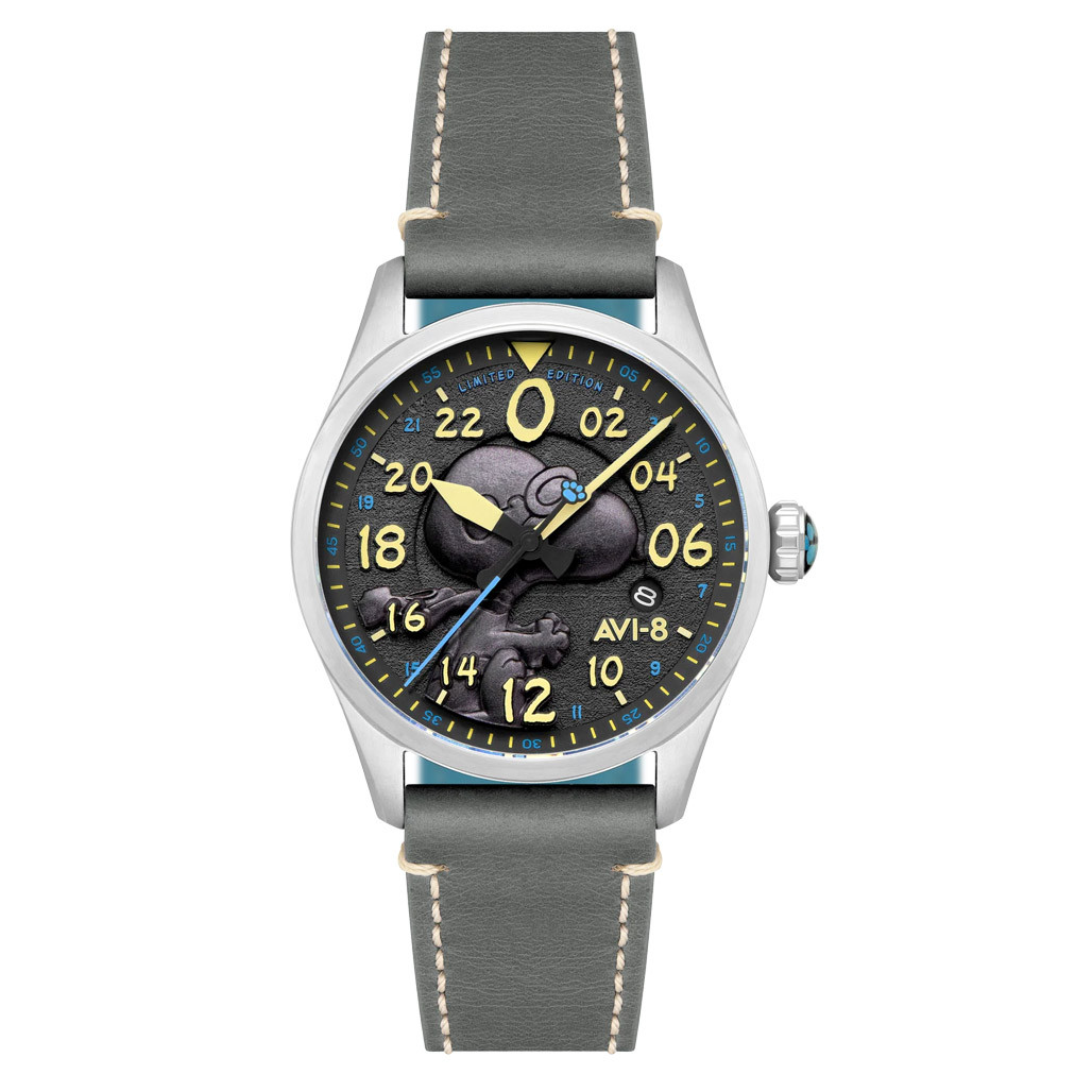 AVI-8 Peanuts Snoopy Flying Ace 24 LE Watch in Charcoal Grey #AV
