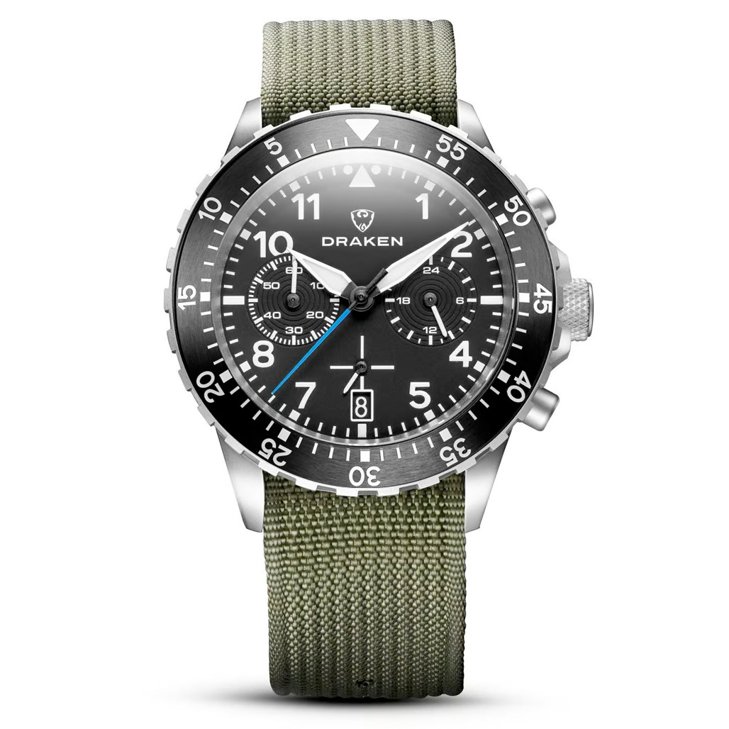 Draken Kruger 'A' Titanium Chronograph with Black Dial #DKN-04