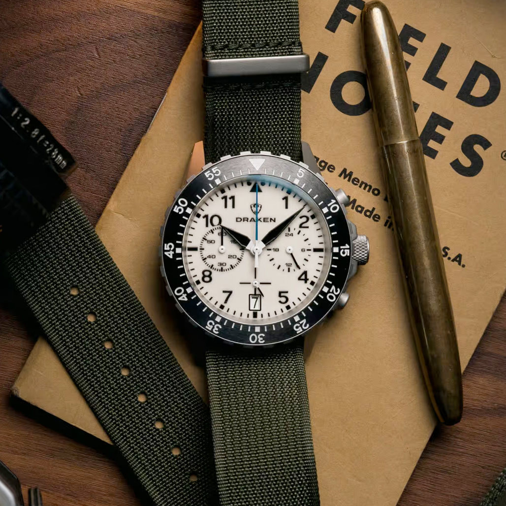 Draken Kruger 'A' Titanium Chronograph with Full Lume Dial #DKN-07