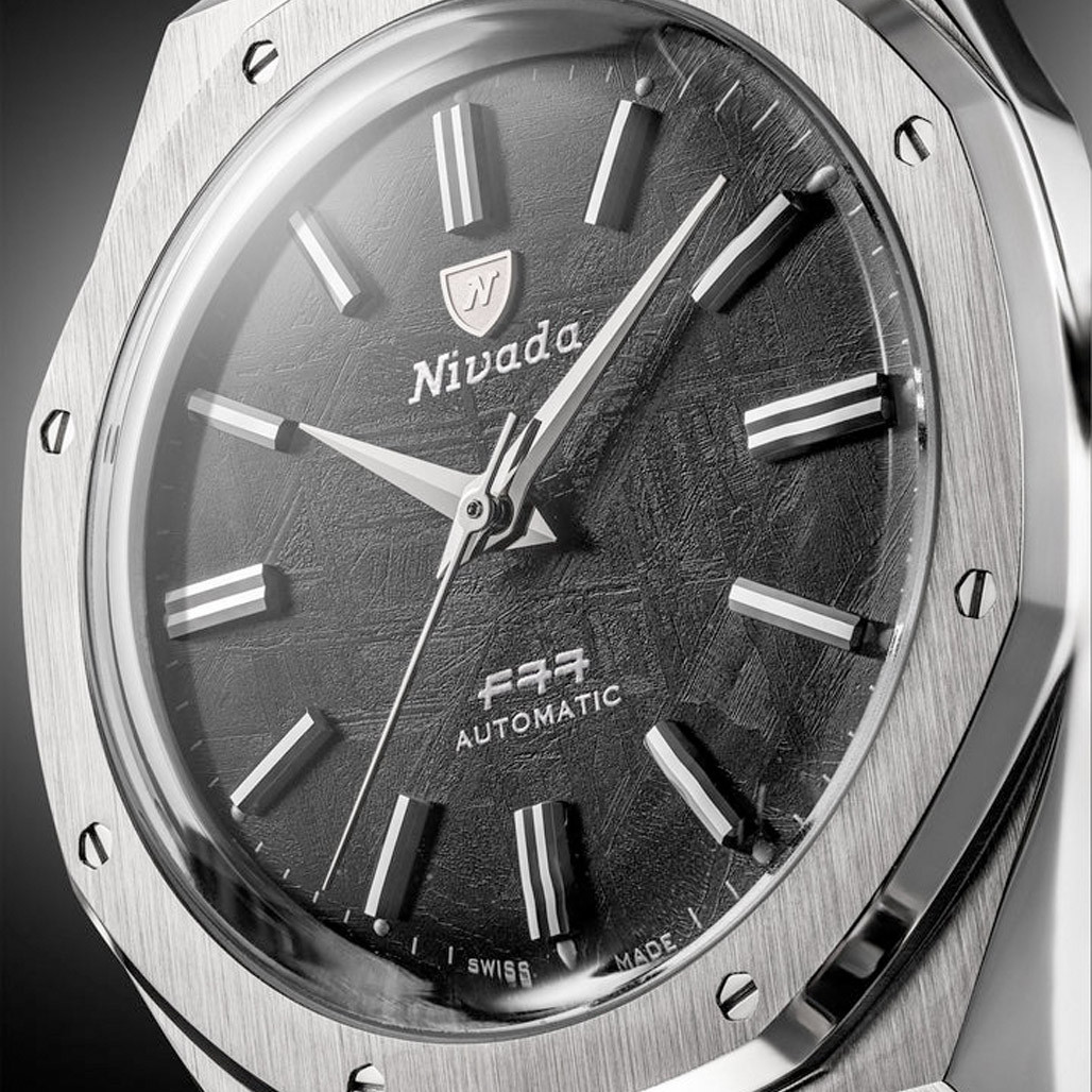 Nivada Grenchen 38mm F77 Mark 2 Watch with Meteorite Dial #68049A77