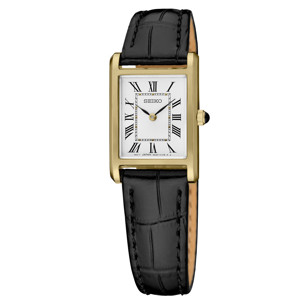 SEIKO Solar レディース 時計 ゴールド Seiko Lady's Classic Goldtone Thin Quartz Dress Watch with