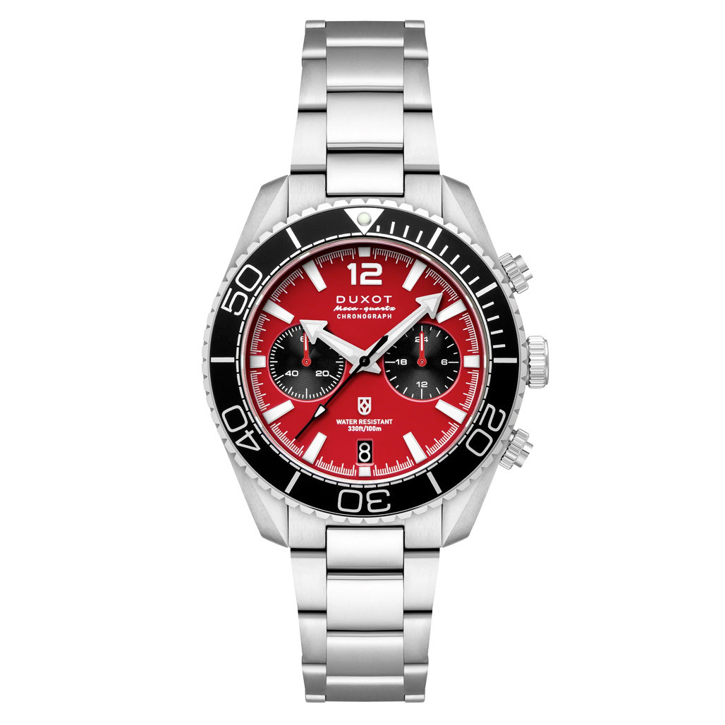 Duxot Tiburon Meca-Quartz Chronograph in Brick Red #DX-2062-22