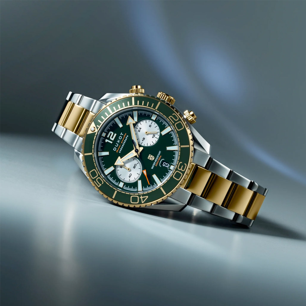 Duxot Tiburon Meca-Quartz Chronograph in Green Gold #DX-2062-55