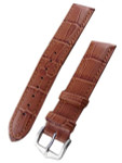 Hirsch Duke Honey Brown Alligator Embossed Leather Watch Strap #010280-70