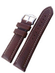 Hirsch Buffalo Brown High Grain Leather Watch Strap #113202-15