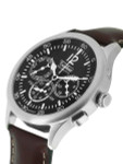 Techne 39.5mm Merlin Quartz Dual Time Watch with Chestnut Leather Strap #296.052