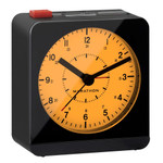 Marathon Alarm Clock with White Dial, Silent Movement, and Auto-Sensing Night Light #CL030053BK lume