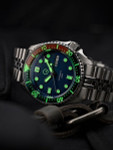 Islander Automatic Dive Watch with Solid-Link Bracelet, AR Sapphire Crystal, and Luminous Sapphire Bezel Insert #ISL-19