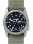 Bertucci A-4T Vintage 44 Titanium Watch with Olive Nylon Strap #13400