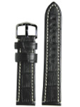 Hirsch Knight High Grade Alligator Embossed Leather Watch Strap #109028-50