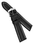 Hirsch Black Heavy Calf Leather Watch Strap #014750-50