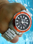 Orient XL 21-Jewel Automatic Dive Watch with Orange Bezel #CEM75004B