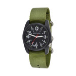 Bertucci DX3 Field Poly Resin Watch, Olive Green Nylon Strap, Black Dial - 11016