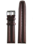 Toscana Brown Oil Tanned Double-Ridge Leather Watch Strap with Contrast Stitching #RB8-27380