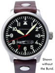 Messerschmitt Aviator Watch with Cuff-Style Leather Strap, SuperLuminova  #109-42R7