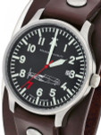 Messerschmitt Aviator Watch with Cuff-Style Leather Strap, SuperLuminova  #109-42R7