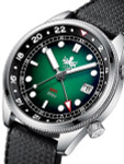 PHOIBOS Eagle Ray 300-Meter Dual-Time GMT Dive Watch with Double Dome AR Sapphire Crystal #PX023A
