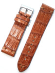 Handmade Italian Vintage Style Tan Center Cut Crocodile, Tacking-Stitching #GR-VIN03