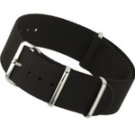NATO-Style Black Nylon Strap with Stainless Steel Buckles  #NATO-10-SS